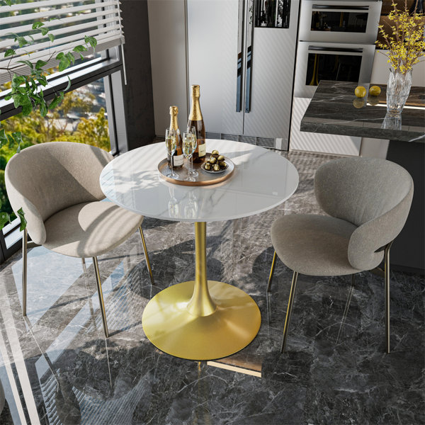 Marble Round Kitchen & Dining Tables You'll Love | Wayfair